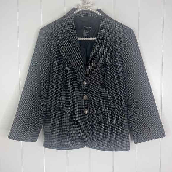 Sandro Sportswear Black and White Polka Dot Blazer SZ M - Picture 1 of 6